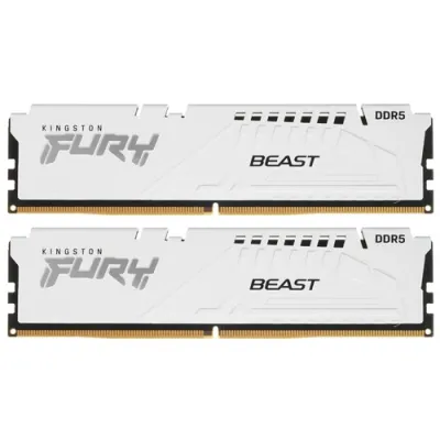 Kingston 32GB 5600MTs DDR5 CL40 DIMM (Kit of 2) FURY Beast White RGB XMP KF556C40BWAK2-32
